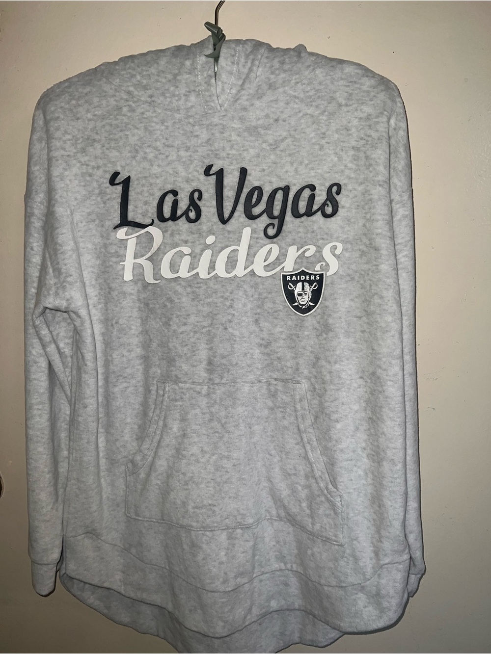 NFL Las Vegas Raiders Light Gray Pullover Hoodie
